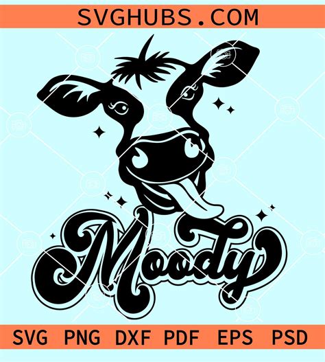 Visual Arts Kits & How To Moo-dy heifer cow svg vector machine design etna.com.pe