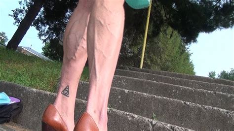 Tempest On Stone Stairs In Wedges Tempest Muscular Calves Clips4sale