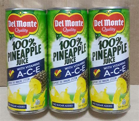 Del Monte Pineapple Juice With Vitamins A C E No Sugar Added Ml X