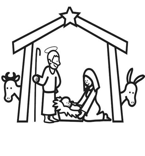 Coloriage sur la crèche de Noël l enfant jésus la nativité La