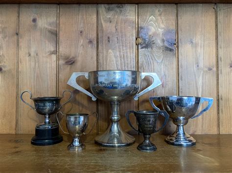 Vintage Collection Of 5 Silver Plate Trophies Trophy Trophies