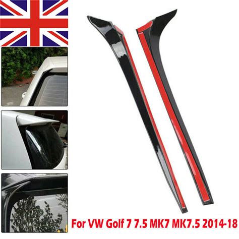 Gloss Black Rear Window Spoiler Side Wing For Vw Golf Mk Mk