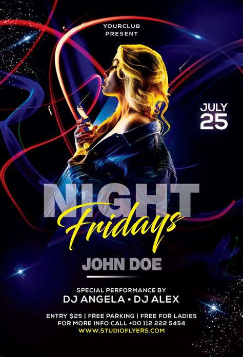 Club Dj Night Free Psd Flyer Template Studioflyers Free Psd