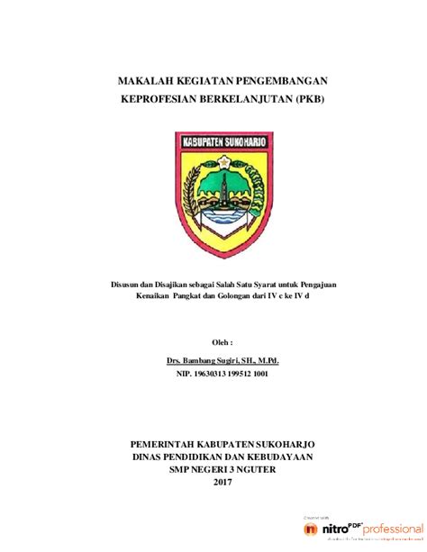 Contoh Karya Tulis Ilmiah Untuk Kenaikan Pangkat Guru Smp