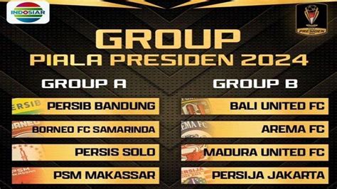 Pembagian Grup Dan Jadwal Lengkap Piala Presiden 2024 Persib Dan