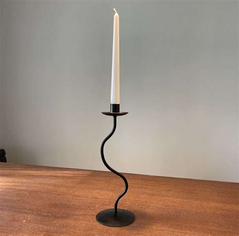 Forged Standing Type Candlestick Wrought Iron Hand Forged Steel