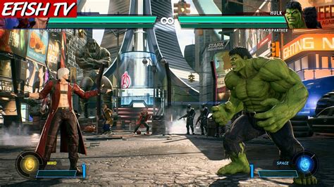 Dante Strider Hiryu Vs Hulk Black Panther Hardest Ai Marvel Vs