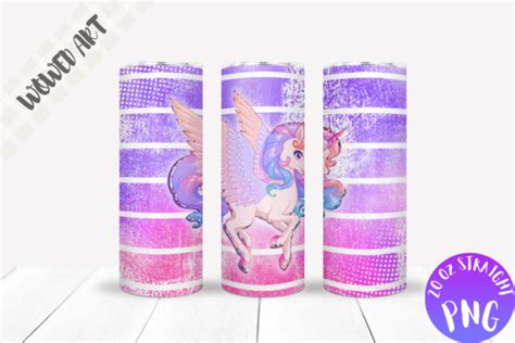 1 Rainbow Unicorn Skinny Tumbler Wrap Designs Graphics