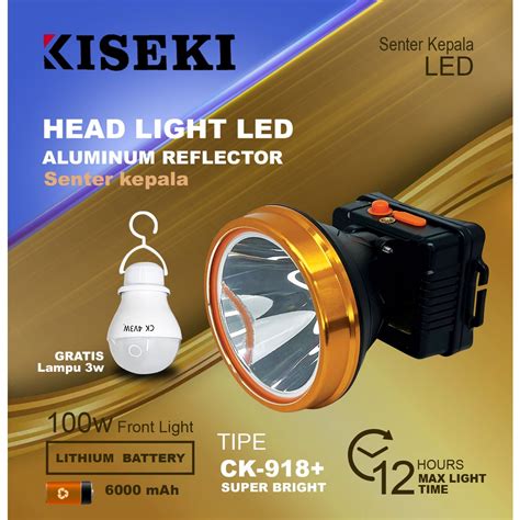 Jual Kiseki Senter Kepala Ck Watt Headlamp Outdoor High Power