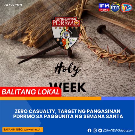 Zero Casualty Target Ng Pangasinan Pdrrmo Sa Paggunita Ng Semana Santa