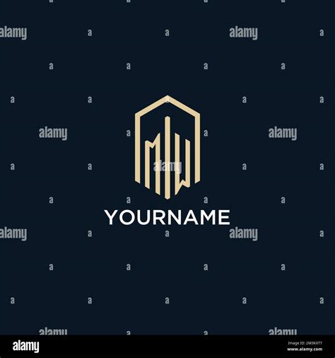 Mw Initial Monogram Logo With Hexagonal Shape Style Real Estate Logo