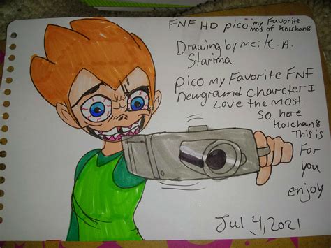 My fnf hd pico drawing by Keyshona on Newgrounds