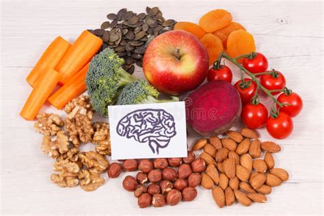 Drawing Of Brain And Best Food For Health And Good Memory Healthy