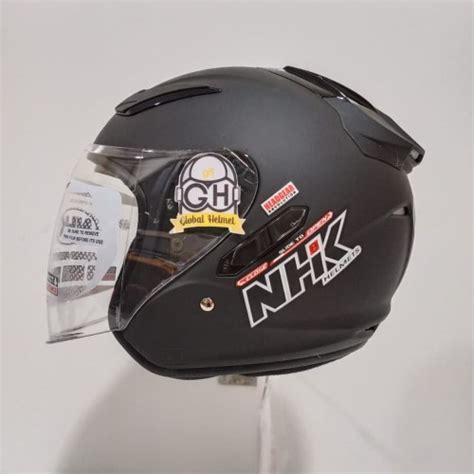 Jual HELM NHK R1 BLACK DOFF NHK R 1 SOLID BLACK DOFF DOUBLE VISOR XL