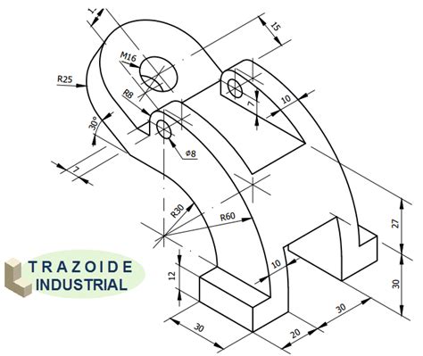 Croquis Técnico De Pieza Industrial Trazoide