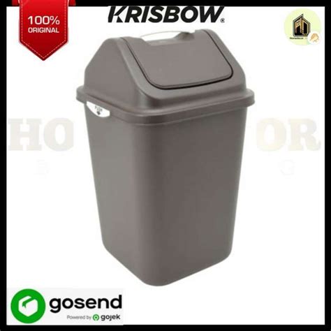 Promo Krisbow 12 Ltr Tempat Sampah Plastik Cokelat Tua Dust Bin