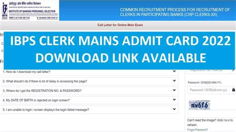 Ibps Clerk Mains Admit Card Out Ibps In Exam On October