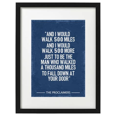 The Proclaimers 500 miles lyric art print | Etsy