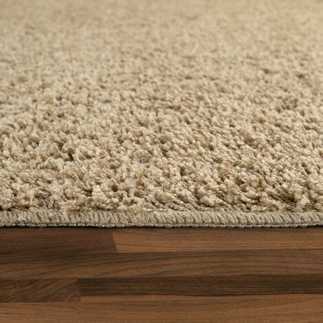 Paco Home Tapis Salon Poils Longs Lavable Shaggy Antid Rapant Uni Beige