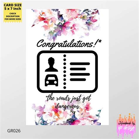 Funny Drivers License Congratulations Card The Roads Just Etsy In