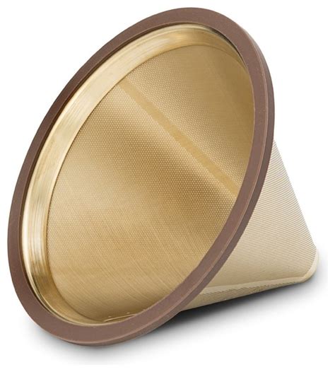 Stainless Steel Cone Filter Gold Contemporary Coffee Filters By