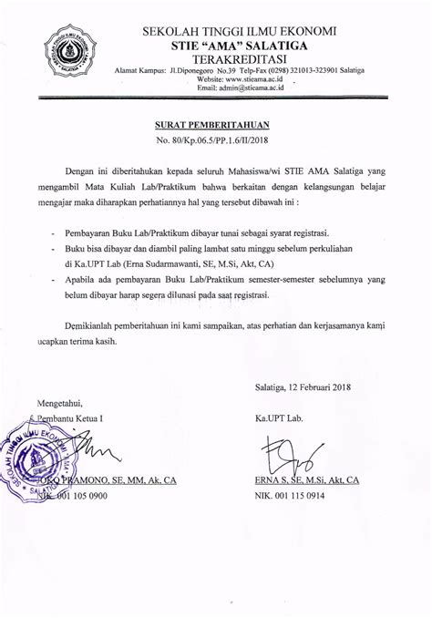 Contoh Surat Pemberitahuan Yang Benar Dan Cara Membuatnya