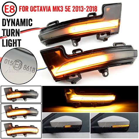 Dynamic LED Turn Signal Blinker For Skoda Octavia 3 Mk3 III A7 5E For