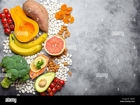 Natural Food Sources Of Potassium Stock Photo Alamy