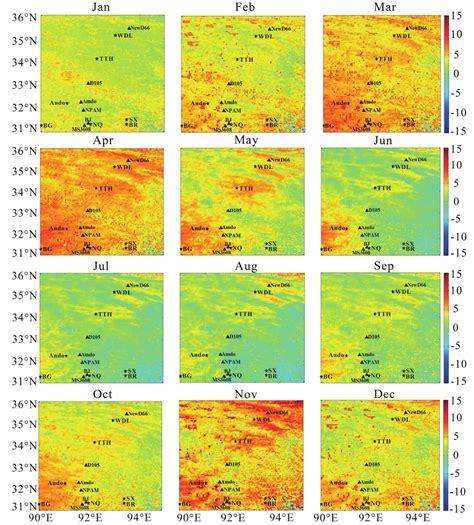 Spatial Distribution Of Monthly Mean T D From To Over The Ntp