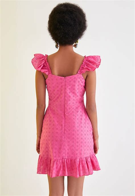 Vestido Trendyol Collection Curto Laise Rosa Compre Agora Dafiti Brasil