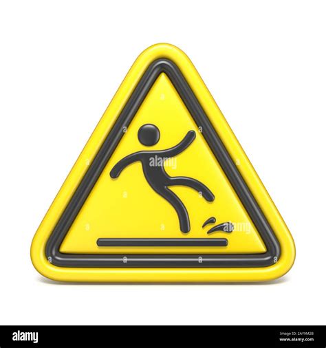 Wet Floor Sign Yellow Triangle With Falling Man D Stock Photo Alamy