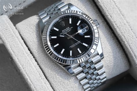 rolex datejust  black dial oriental horology
