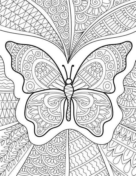 A Butterfly With Intricate Patterns On It S Wings Coloring Pages For