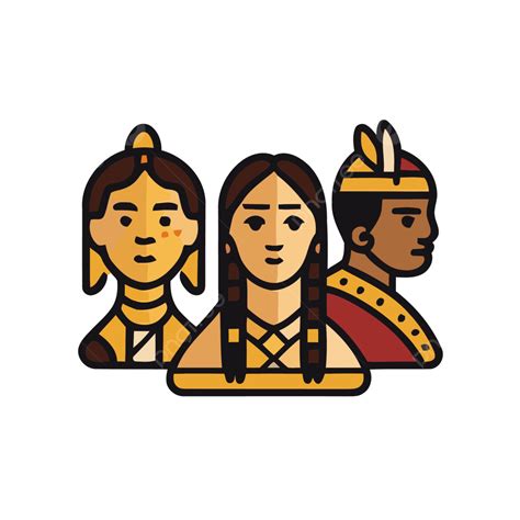 Character Of Native American Vector A Lineal Icon Depicting Indigenous