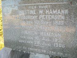 Christine Wilhelmina Petersen Hamann 1816 1899 Mémorial Find a Grave