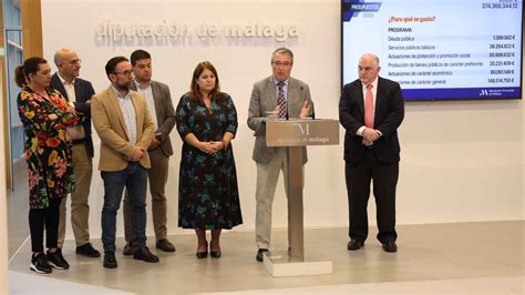 La Diputación de Málaga eleva un 6 su presupuesto hasta los 374