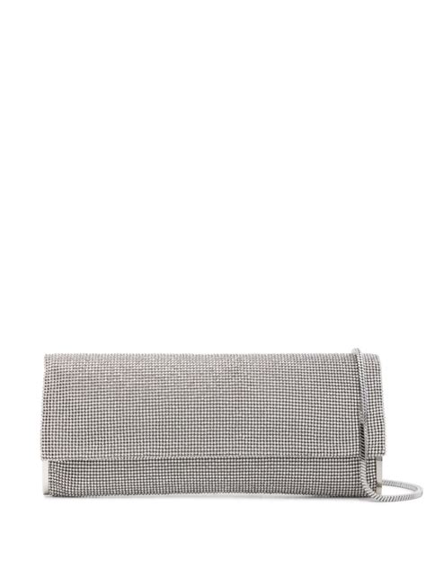 Benedetta Bruzziches Kate Rhinestone Embellished Clutch Bag Silver