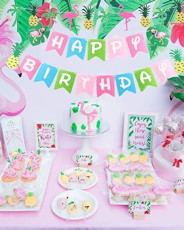 Amazon Laventy Set Of Glitter Flamingo Happy Birthday Cake