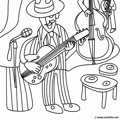 Coloriage De Guitare Jazz T L Charger Ou Imprimer Gratuitement