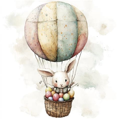 Hot Air Balloon Easter Bunny Free Stock Photo Public Domain Pictures