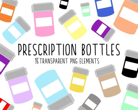 Prescription Pill Bottle Clipart Medicine Bottle Graphics - Etsy