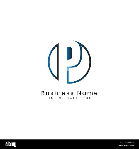 Letter P Logo Round Shape Symbol Digital Technology Media Cutout