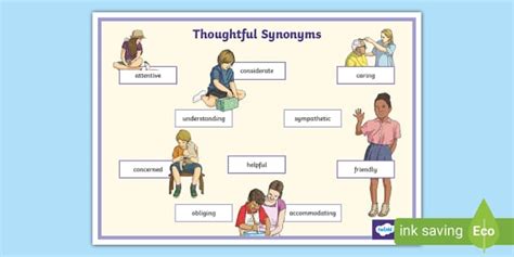 Thoughtful Synonyms Word Mat Hecho Por Educadores Twinkl