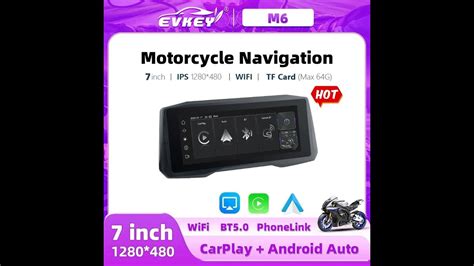 Review EVKEY 7inch Motorcycle CarPlay Navigation Wireless CarPlay 2024