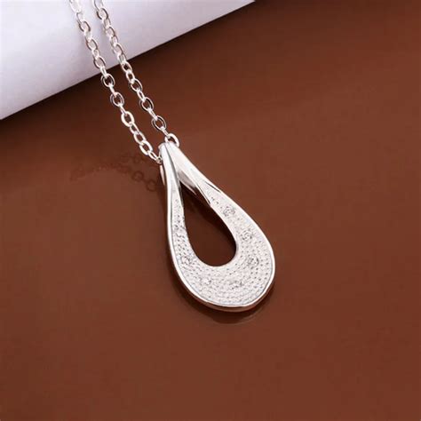 Silver Necklace Pendant 925 Jewelry Silver Plated Necklace Wreldemq