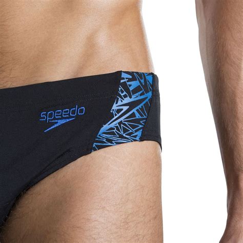 Kąpielówki Męskie Boom Splice 7cm Brief Am Speedo Czarno Niebieskie