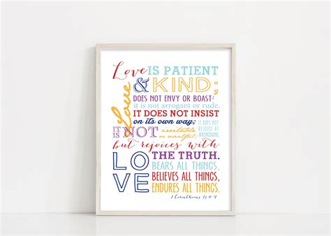 1 Corinthians 13 Printable Art - Love Is Patient - Scripture Bible ...