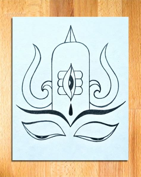 Easy Steps To Draw Shivling And Trishul Lord Shiva Drawing