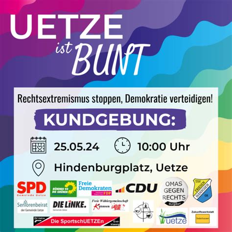 AltkreisBlitz Uetze Ist Bunt Kundgebung Am 25 Mai Auf Dem