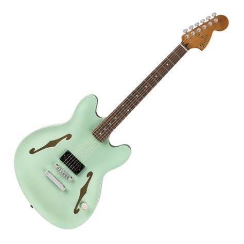 Fender Tom Delonge Starcaster Rw Chrome Hardware Satin Surf Green E